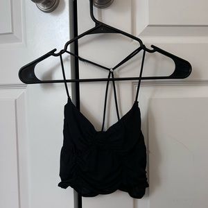 Black urban crop top